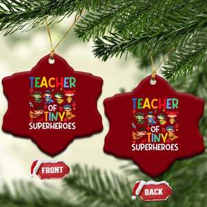 Teacher of Tiny Superheroes Ceramic Ornament Funny 100th Day of School TS01 Print Your Wear
