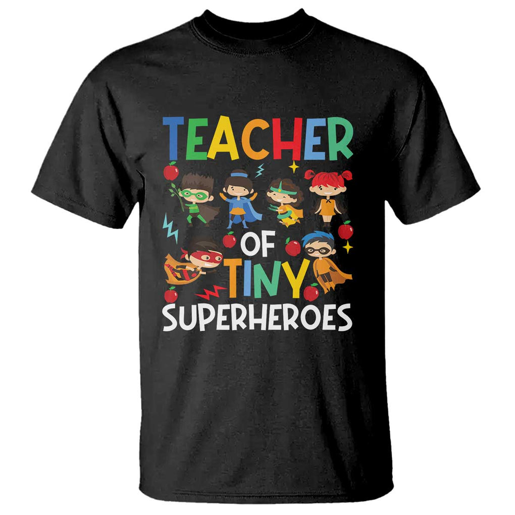 Teacher of Tiny Superheroes T Shirt Funny 100th Day of School TS01 Black Print Your Wear