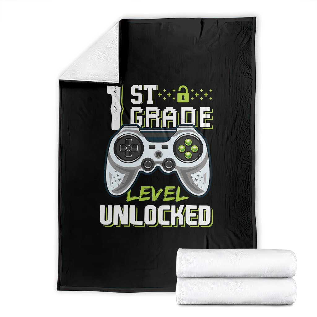 Leveling Up To School Funny Gamer Boys Throw Blanket First Day Back to School Gift TS01 Black Print Your Wear