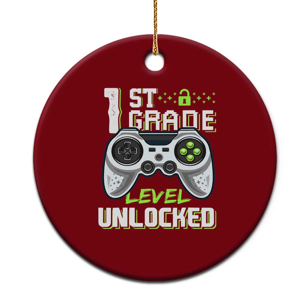 Leveling Up To School Funny Gamer Boys Ceramic Ornament First Day Back to School Gift TS01 1pc Red Print Your Wear