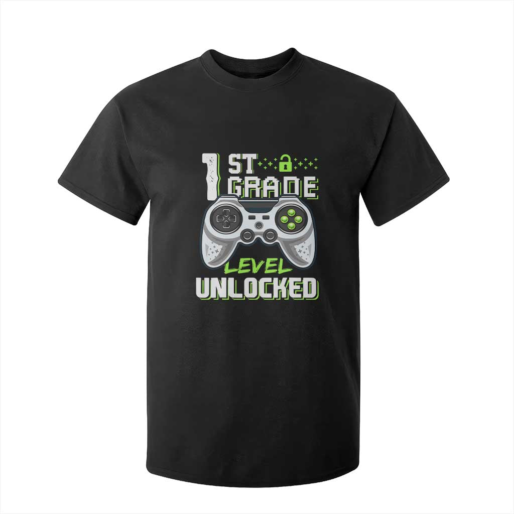 Leveling Up To School Funny Gamer Boys T Shirt For Kid First Day Back to School Gift TS01 Black Print Your Wear