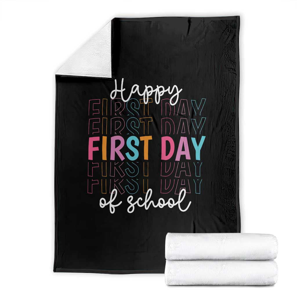 Happy First Day of School Throw Blanket Positive Vibe Teacher and Student Gift TS01 Black Print Your Wear