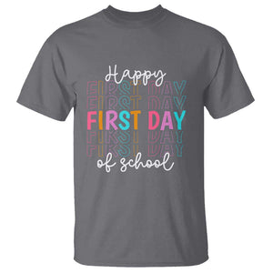 Happy First Day of School T Shirt Happy Design for Teachers and Students TS01 Charcoal Print Your Wear