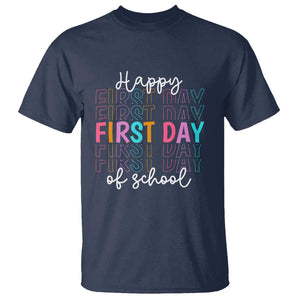 Happy First Day of School T Shirt Happy Design for Teachers and Students TS01 Navy Print Your Wear