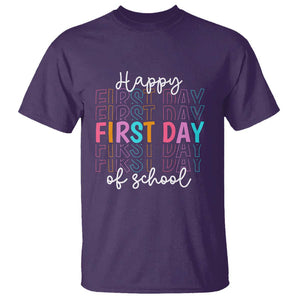 Happy First Day of School T Shirt Happy Design for Teachers and Students TS01 Purple Print Your Wear