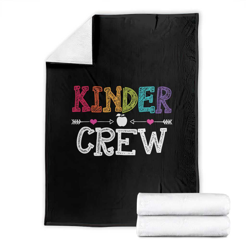 Kinder Crew Funny Kindergarten Throw Blanket Teacher and Student Back to School TS01 Black Print Your Wear