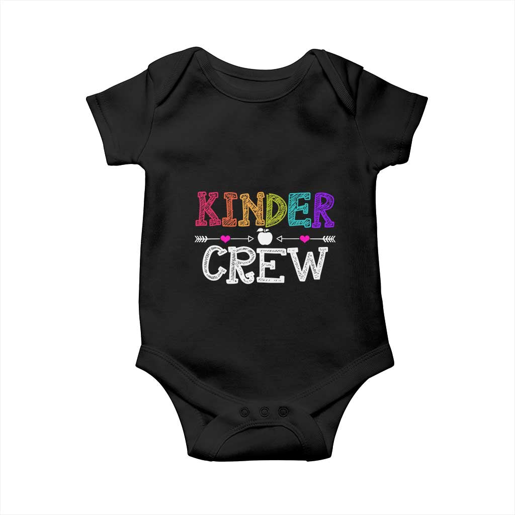 Kinder Crew Funny Kindergarten Baby Onesie Teacher and Student Back to School TS01 Black Print Your Wear