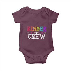 Kinder Crew Funny Kindergarten Baby Onesie Teacher and Student Back to School TS01 Maroon Print Your Wear