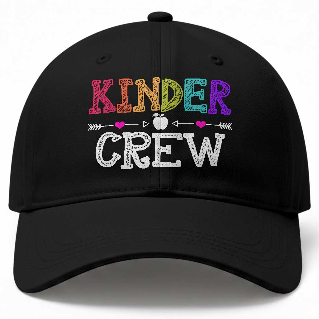 Kinder Crew Funny Kindergarten Baseball Cap Teacher and Student Back to School TS01 Print Your Wear