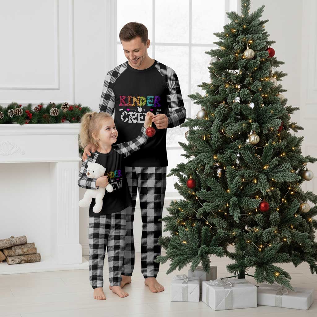 Kinder Crew Funny Kindergarten Plaid Pajama Set Teacher and Student Back to School TS01 White Plaid Print Your Wear