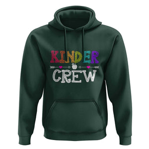 Kinder Crew Hoodie 1st Day of School, Funny Kindergarten Teacher TS01 Dark Forest Green Print Your Wear