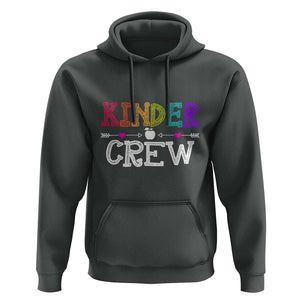 Kinder Crew Hoodie 1st Day of School, Funny Kindergarten Teacher TS01 Dark Heather Print Your Wear