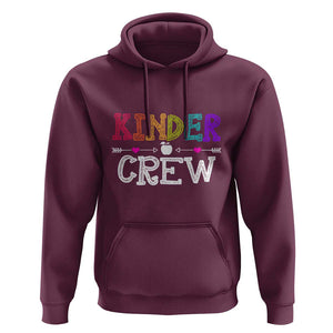 Kinder Crew Hoodie 1st Day of School, Funny Kindergarten Teacher TS01 Maroon Print Your Wear