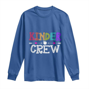 Kinder Crew Funny Kindergarten Long Sleeve Shirt Teacher and Student Back to School TS01 Royal Blue Print Your Wear