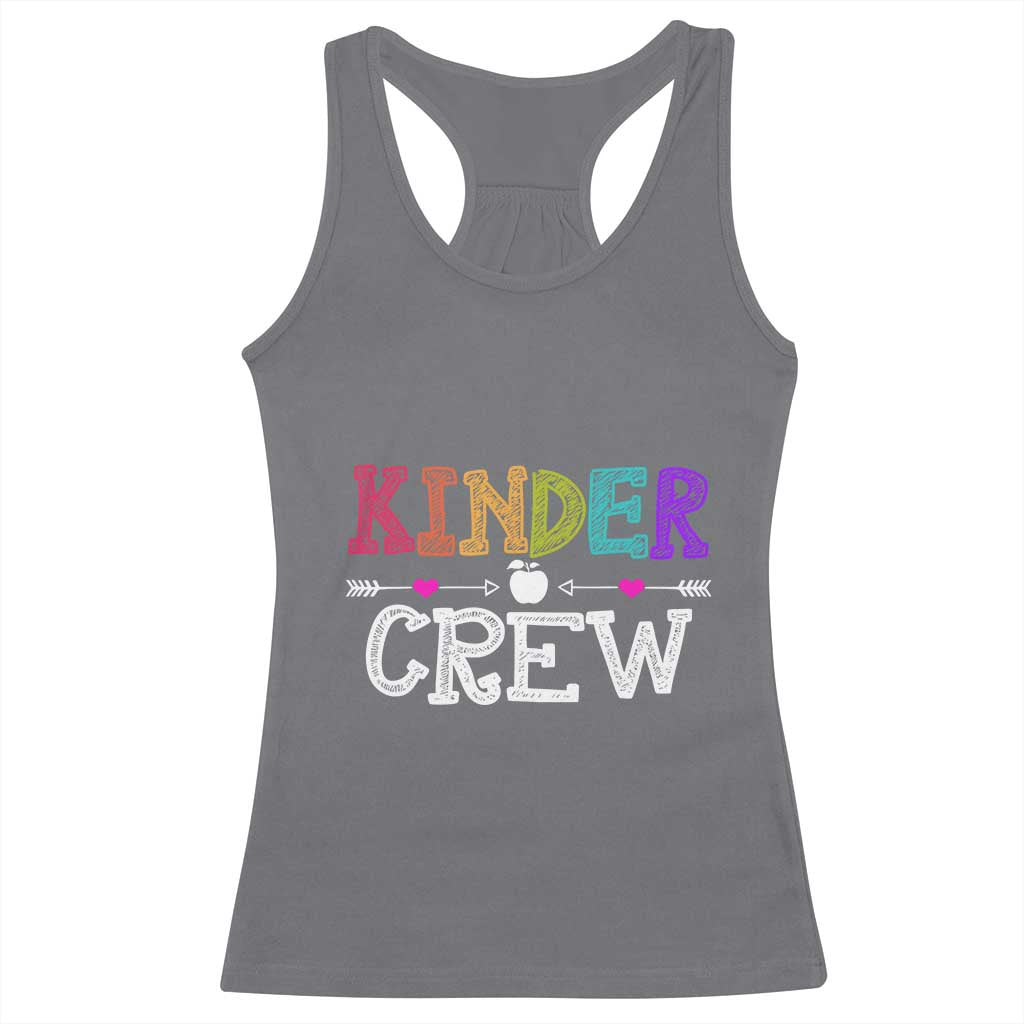 Kinder Crew Funny Kindergarten Racerback Tank Top Teacher and Student Back to School TS01 Charcoal Print Your Wear