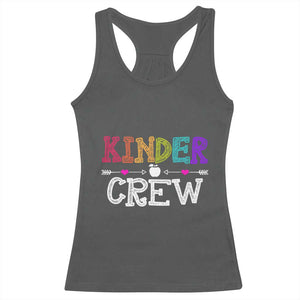Kinder Crew Funny Kindergarten Racerback Tank Top Teacher and Student Back to School TS01 Dark Heather Print Your Wear