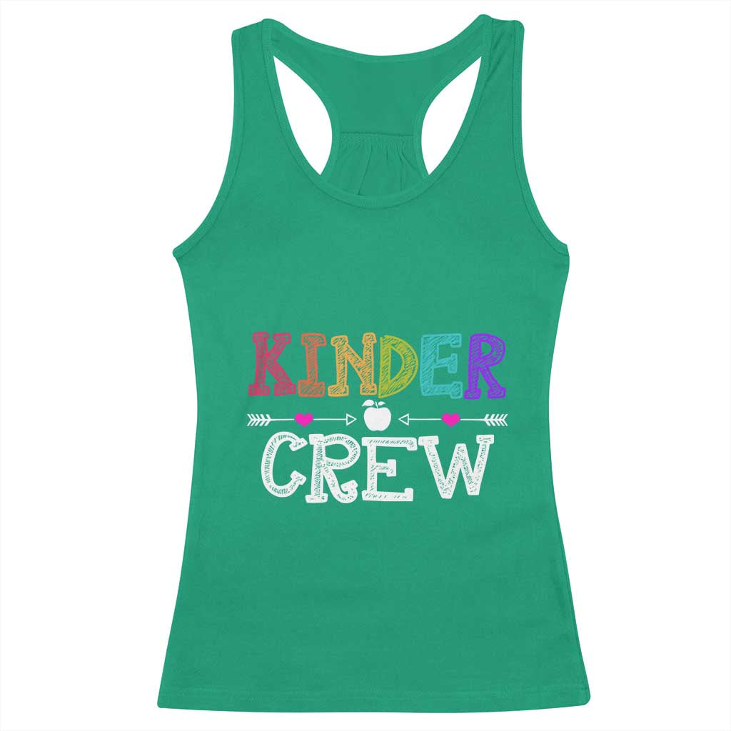 Kinder Crew Funny Kindergarten Racerback Tank Top Teacher and Student Back to School TS01 Irish Green Print Your Wear
