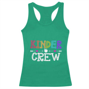 Kinder Crew Funny Kindergarten Racerback Tank Top Teacher and Student Back to School TS01 Irish Green Print Your Wear