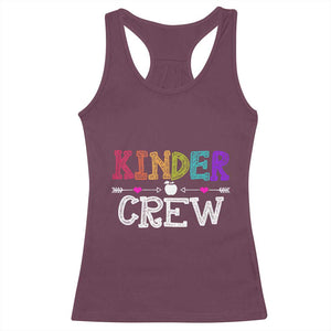 Kinder Crew Funny Kindergarten Racerback Tank Top Teacher and Student Back to School TS01 Maroon Print Your Wear