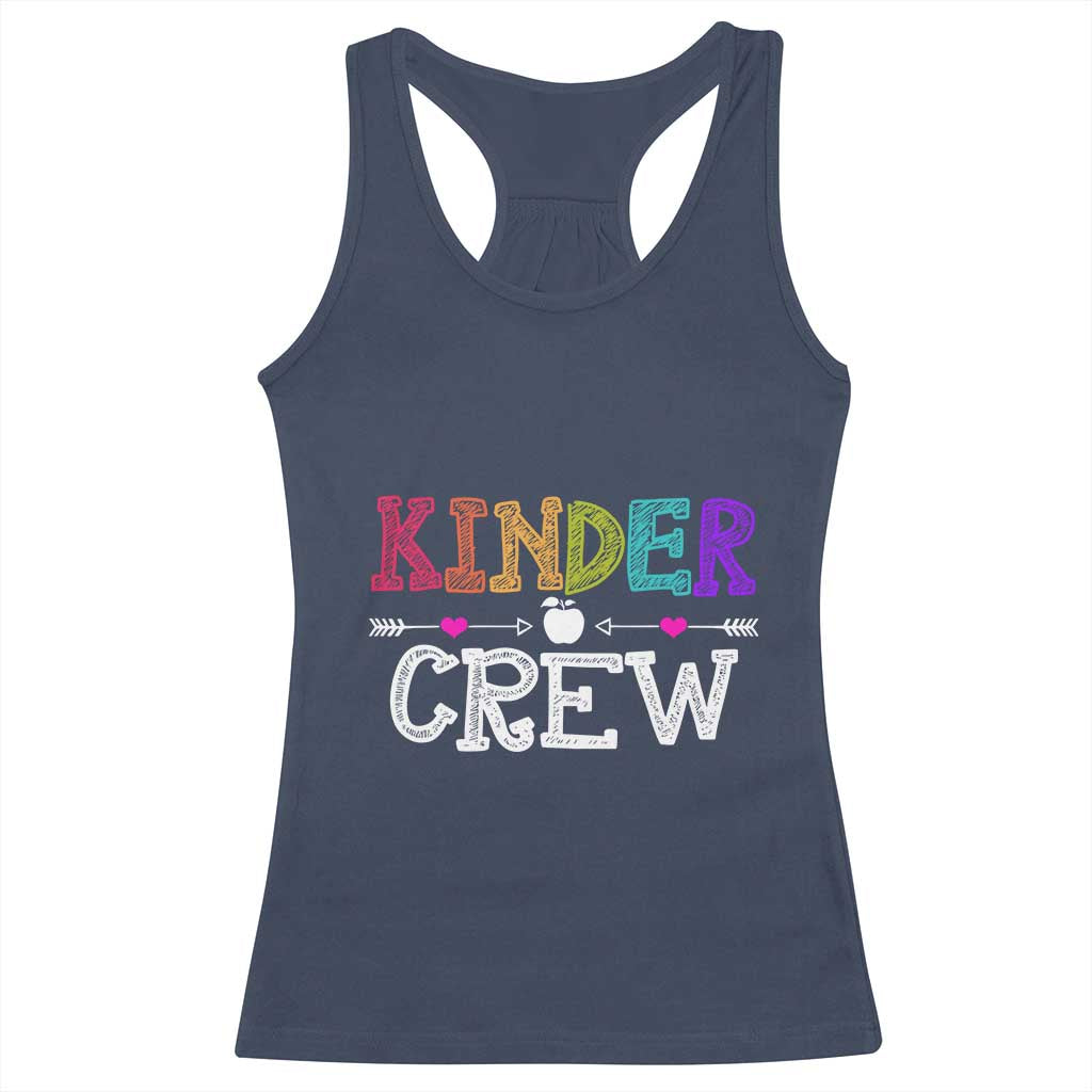 Kinder Crew Funny Kindergarten Racerback Tank Top Teacher and Student Back to School TS01 Navy Print Your Wear