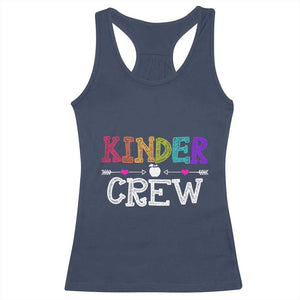 Kinder Crew Funny Kindergarten Racerback Tank Top Teacher and Student Back to School TS01 Navy Print Your Wear