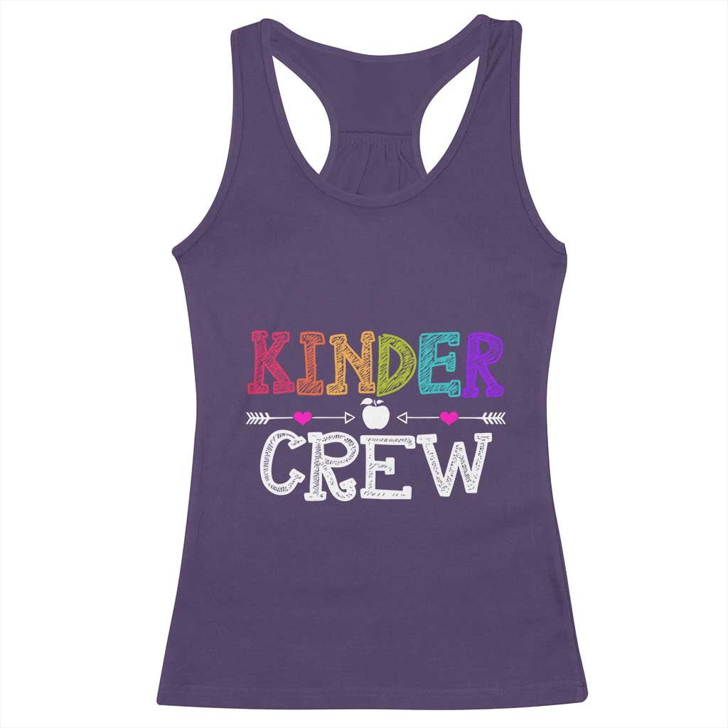 Kinder Crew Funny Kindergarten Racerback Tank Top Teacher and Student Back to School TS01 Purple Print Your Wear