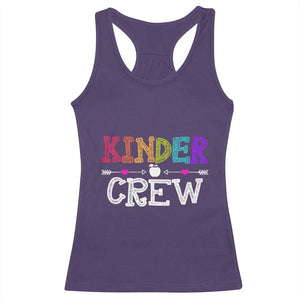 Kinder Crew Funny Kindergarten Racerback Tank Top Teacher and Student Back to School TS01 Purple Print Your Wear