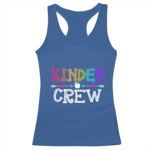 Kinder Crew Funny Kindergarten Racerback Tank Top Teacher and Student Back to School TS01 Royal Blue Print Your Wear