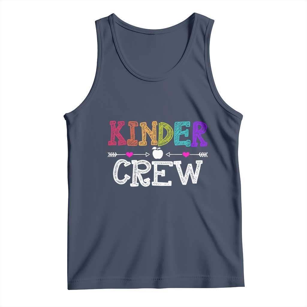 Kinder Crew Funny Kindergarten Tank Top Teacher and Student Back to School TS01 Navy Print Your Wear