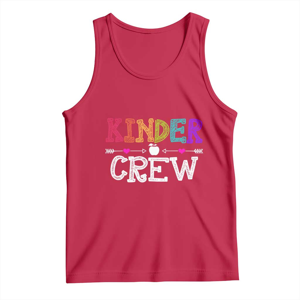 Kinder Crew Funny Kindergarten Tank Top Teacher and Student Back to School TS01 Red Print Your Wear