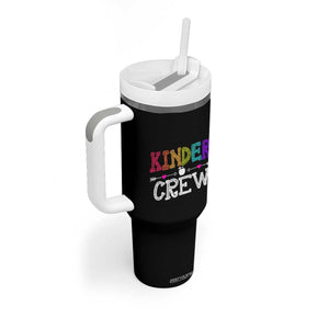 Kinder Crew Funny Kindergarten Tumbler With Handle Teacher and Student Back to School TS01 Print Your Wear