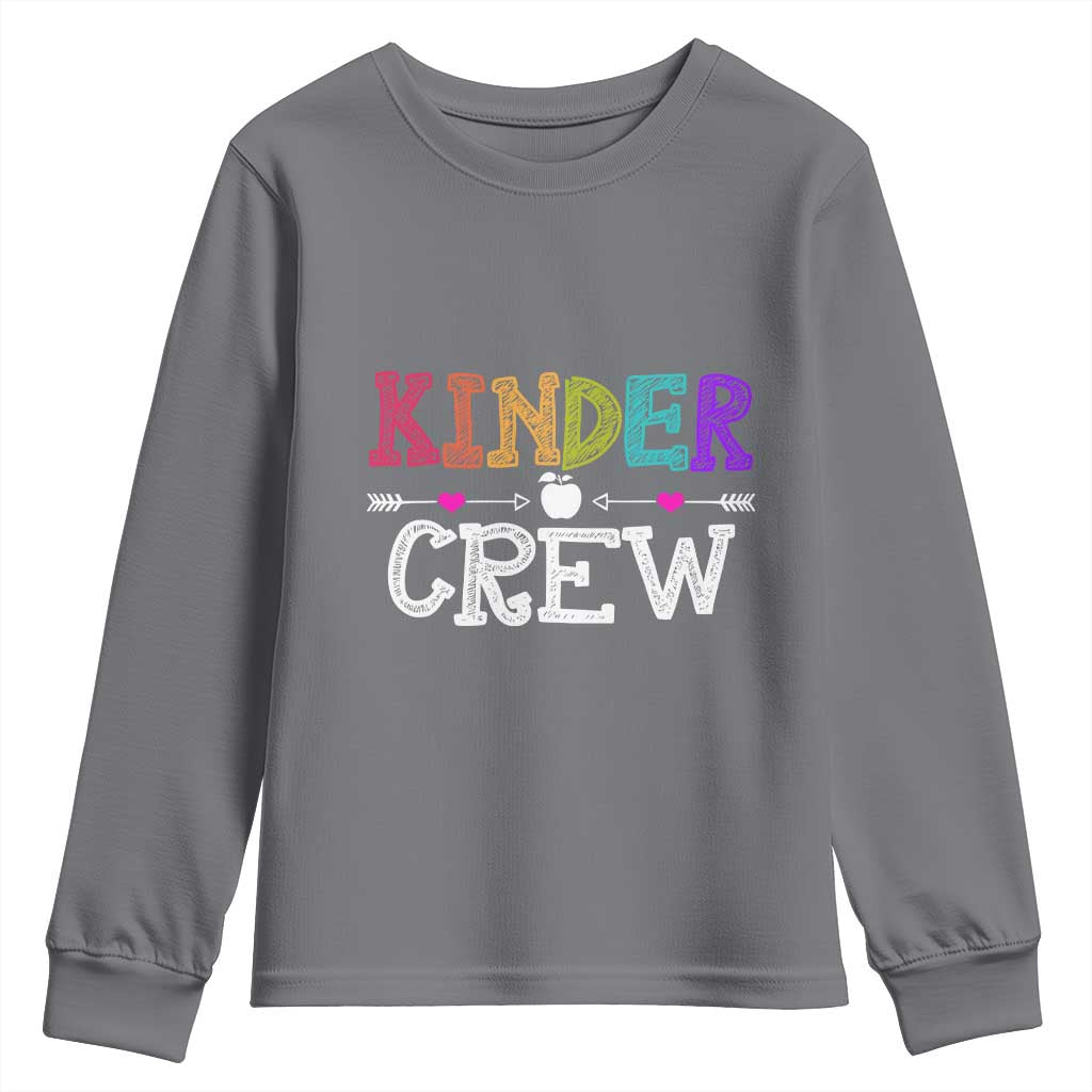 Kinder Crew Funny Kindergarten Youth Sweatshirt Teacher and Student Back to School TS01 Charcoal Print Your Wear