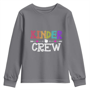 Kinder Crew Funny Kindergarten Youth Sweatshirt Teacher and Student Back to School TS01 Charcoal Print Your Wear