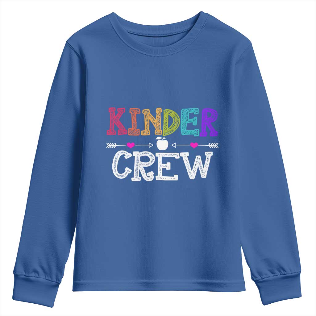 Kinder Crew Funny Kindergarten Youth Sweatshirt Teacher and Student Back to School TS01 Royal Blue Print Your Wear