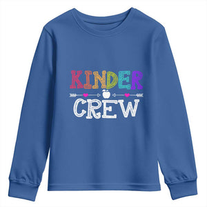Kinder Crew Funny Kindergarten Youth Sweatshirt Teacher and Student Back to School TS01 Royal Blue Print Your Wear