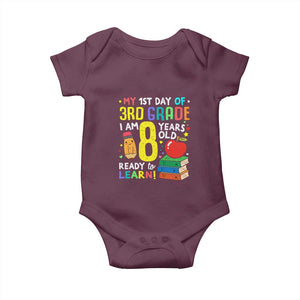 Hello 3rd Grade Baby Onesie Boys and Girls First Day Back to School Gift TS01 Maroon Print Your Wear