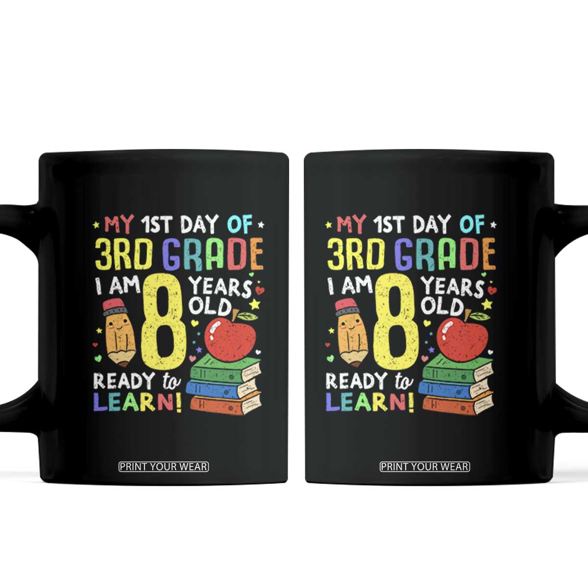 Hello 3rd Grade Coffee Mug Boys and Girls First Day Back to School Gift TS01 Black Print Your Wear