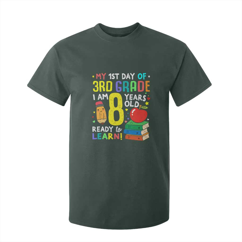 Hello 3rd Grade T Shirt For Kid Boys and Girls First Day Back to School Gift TS01 Dark Forest Green Print Your Wear