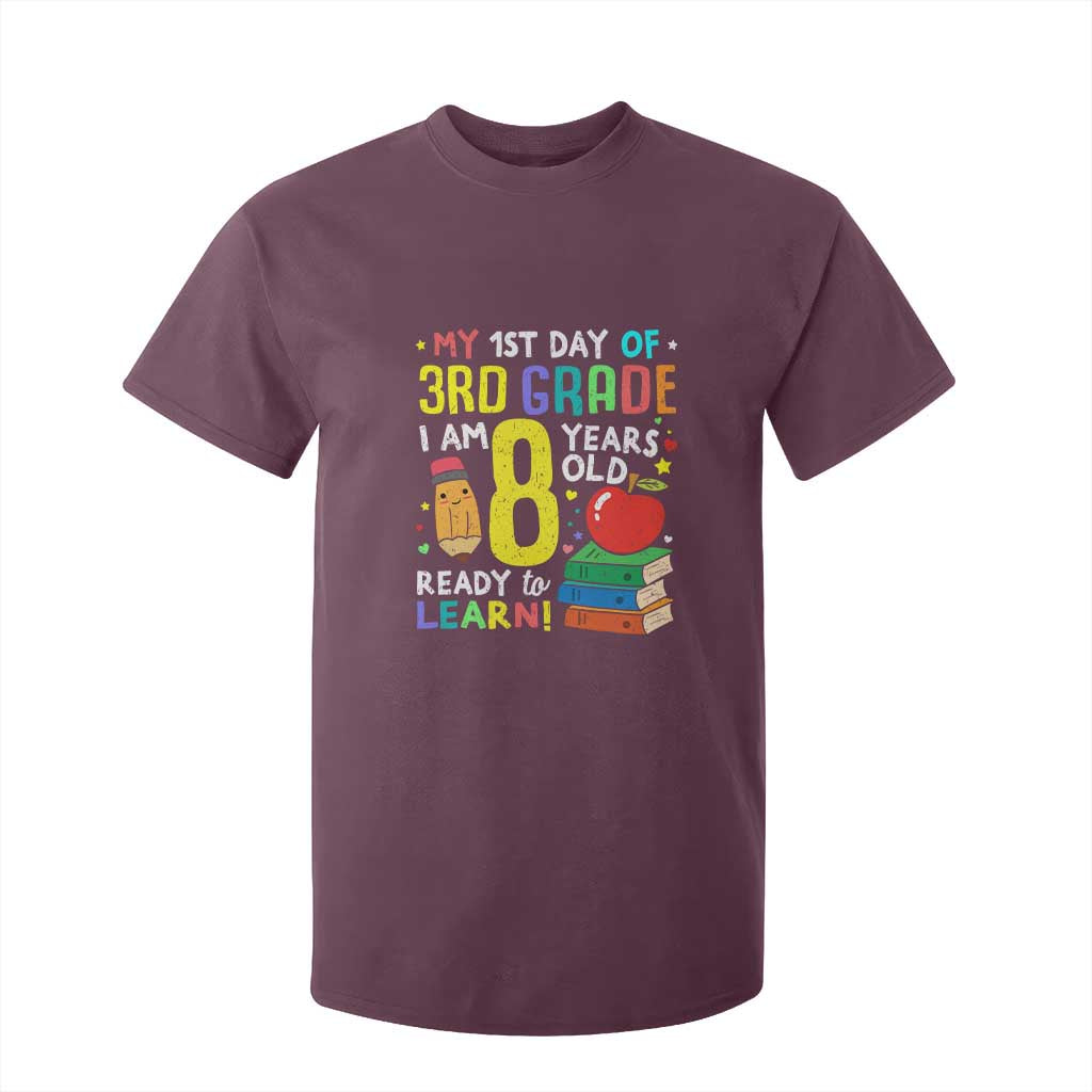 Hello 3rd Grade T Shirt For Kid Boys and Girls First Day Back to School Gift TS01 Maroon Print Your Wear