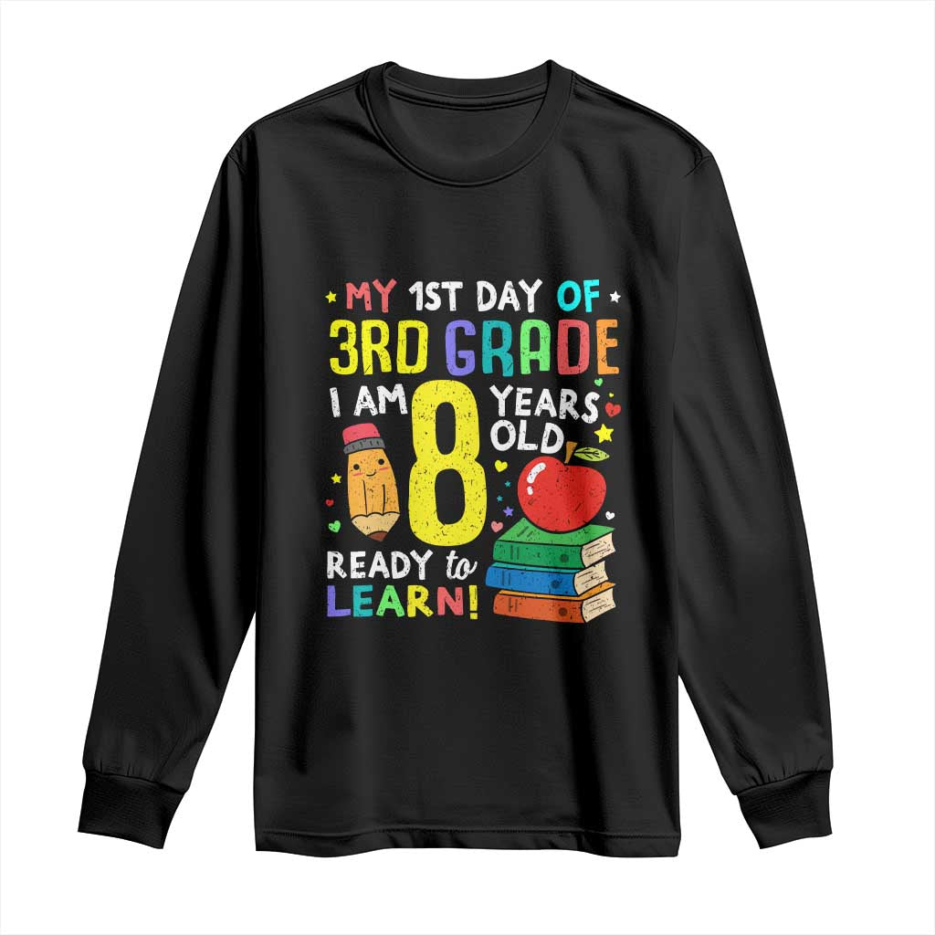 Hello 3rd Grade Long Sleeve Shirt Boys and Girls First Day Back to School Gift TS01 Black Print Your Wear