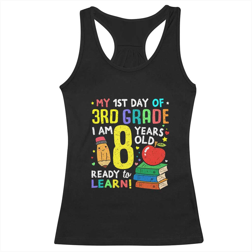 Hello 3rd Grade Racerback Tank Top Boys and Girls First Day Back to School Gift TS01 Black Print Your Wear