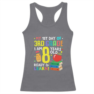 Hello 3rd Grade Racerback Tank Top Boys and Girls First Day Back to School Gift TS01 Charcoal Print Your Wear