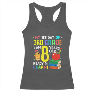 Hello 3rd Grade Racerback Tank Top Boys and Girls First Day Back to School Gift TS01 Dark Heather Print Your Wear