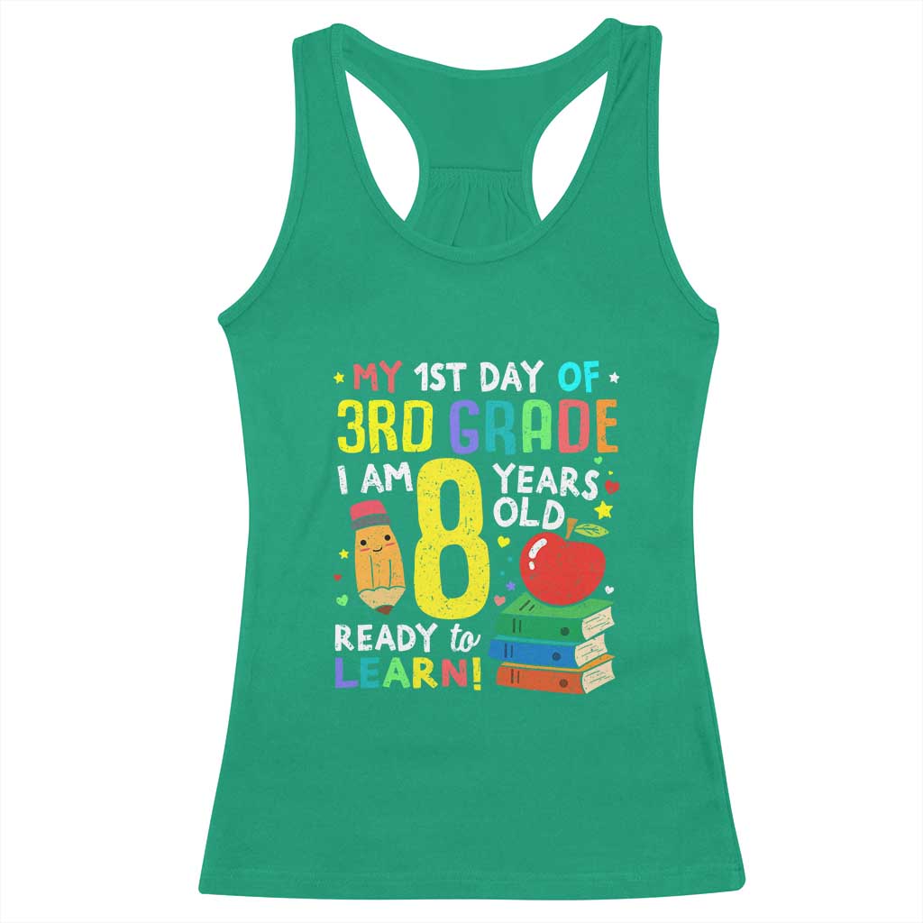 Hello 3rd Grade Racerback Tank Top Boys and Girls First Day Back to School Gift TS01 Irish Green Print Your Wear