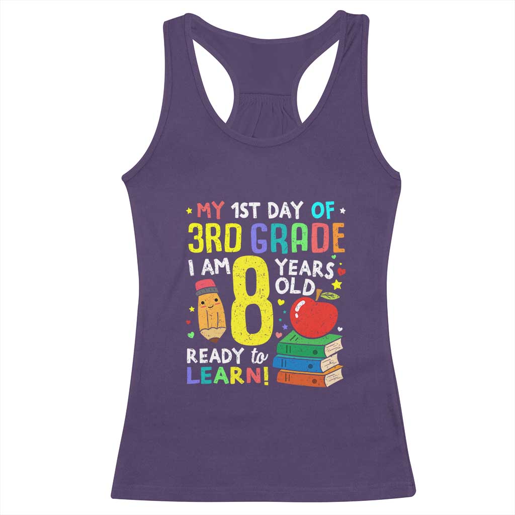 Hello 3rd Grade Racerback Tank Top Boys and Girls First Day Back to School Gift TS01 Purple Print Your Wear
