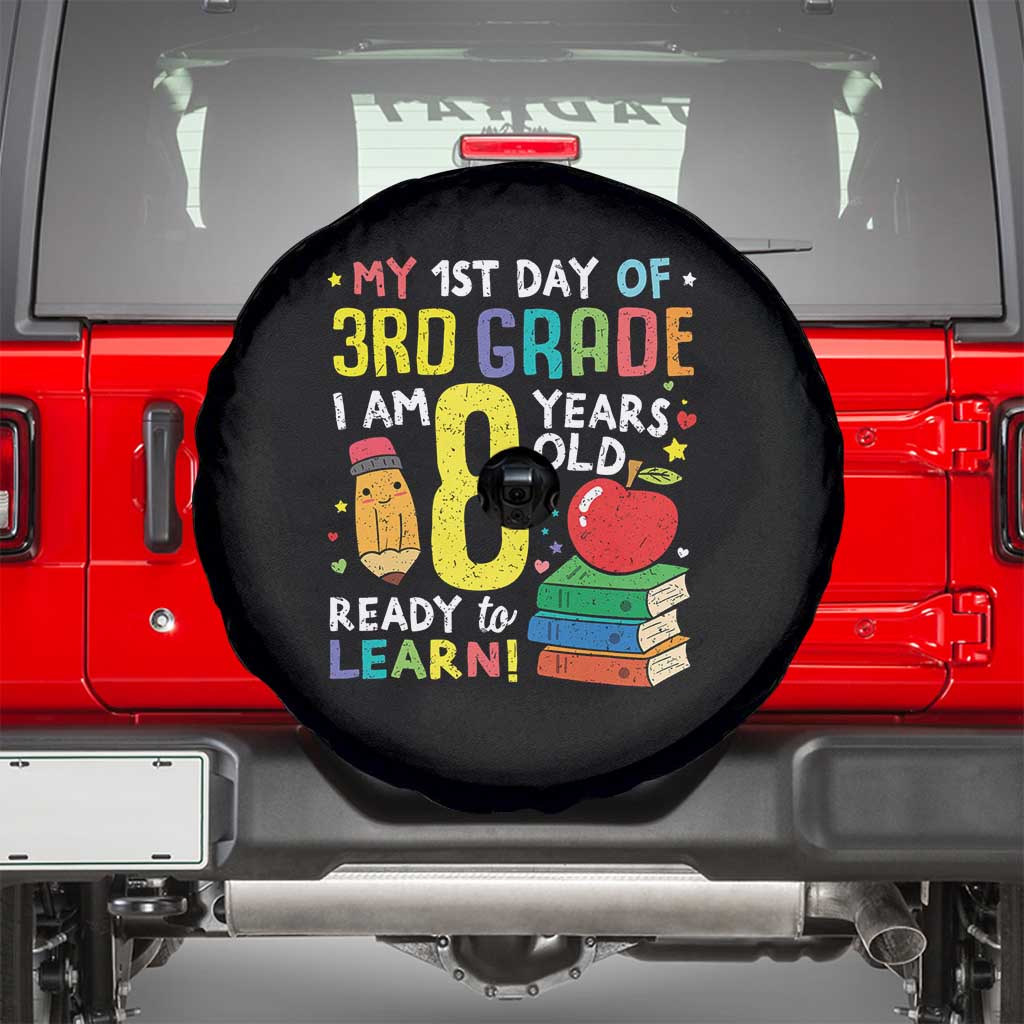 Hello 3rd Grade Spare Tire Cover Boys and Girls First Day Back to School Gift TS01 Black Print Your Wear