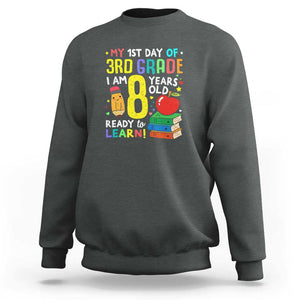 3rd Grade Back to School Sweatshirt Boys and Girls First Day Gift TS01 Dark Heather Print Your Wear