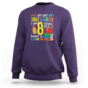 3rd Grade Back to School Sweatshirt Boys and Girls First Day Gift TS01 Purple Print Your Wear