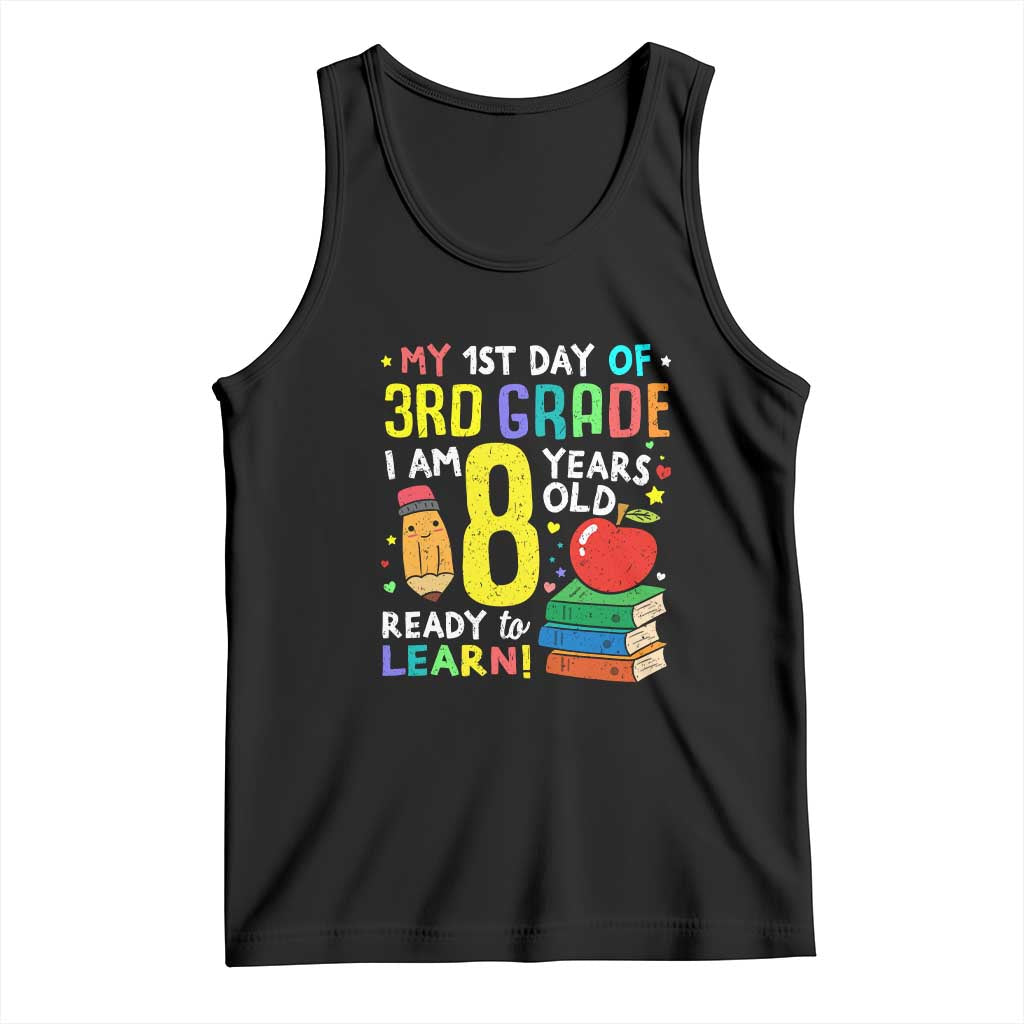 Hello 3rd Grade Tank Top Boys and Girls First Day Back to School Gift TS01 Black Print Your Wear