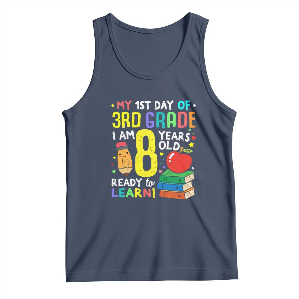 Hello 3rd Grade Tank Top Boys and Girls First Day Back to School Gift TS01 Navy Print Your Wear
